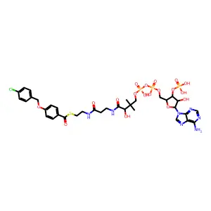4-(4'-chlorobenzyloxy)benzoyl-coenzyme A structure