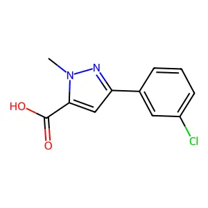 1H-Pyrazole-5-carboxylic acid, 3-(3-chlorophenyl)-1-methyl- structure