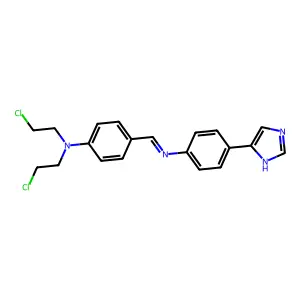 N,N-Bis(2-chloroethyl)-4-(((4-(1H-imidazol-4-yl)phenyl)imino)methyl)benzenamine structure