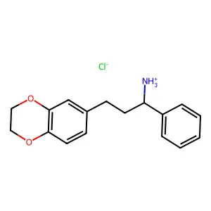 1,4-Benzodioxin-6-propanamine, 2,3-dihydro-alpha-phenyl-, hydrochloride structure