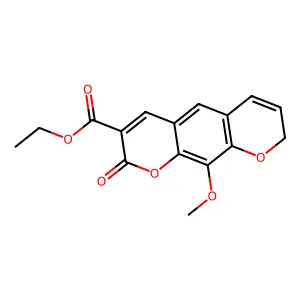2H,8H-Benzo(1,2-b:5,4-b')dipyran-3-carboxylic acid, 10-methoxy-2-oxo-, ethyl ester structure