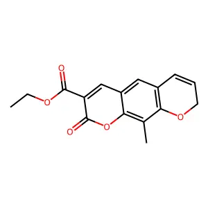 2H,8H-Benzo(1,2-b:5,4-b')dipyran-3-carboxylic acid, 10-methyl-2-oxo-, ethyl ester structure
