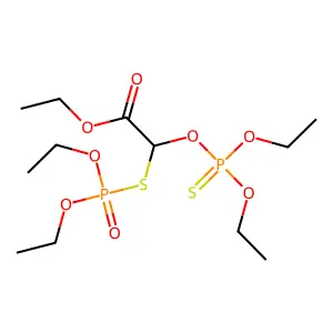 Ethyl 2-diethoxyphosphinothioyloxy-2-diethoxyphosphorylsulfanylacetate structure