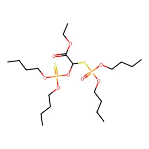 Acetic acid, ((dibutoxyphosphinothioyl)oxy)((dibutoxyphosphinyl)thio)-, ethyl ester structure