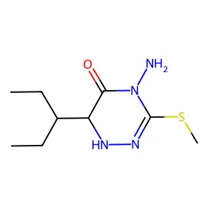 1,2,4-Triazin-5(4H)-one, 4-amino-6-(1-ethylpropyl)-1,6-dihydro-3-(methylthio)- structure