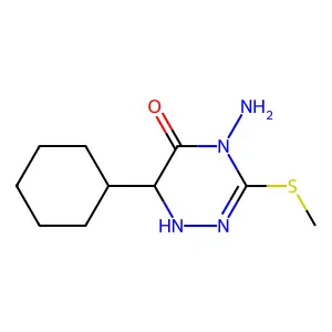 1,2,4-Triazin-5(4H)-one, 4-amino-6-cyclohexyl-1,6-dihydro-3-(methylthio)- structure