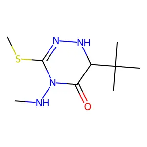 6-tert-Butyl-4-(methylamino)-3-methylsulfanyl-1,6-dihydro-1,2,4-triazin-5-one structure