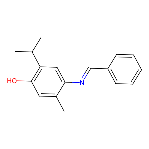 5-Methyl-4-{[(e)-phenylmethylidene]amino}-2-(propan-2-yl)phenol structure