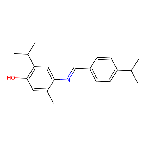 5-Methyl-2-propan-2-yl-4-[(4-propan-2-ylphenyl)methylideneamino]phenol structure