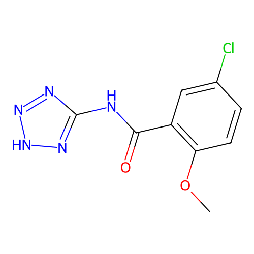 5-chloro-2-methoxy-N-(2H-tetrazol-5-yl)benzamide structure