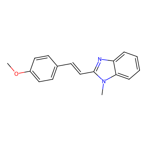 2-[(E)-2-(4-methoxyphenyl)ethenyl]-1-methylbenzimidazole structure