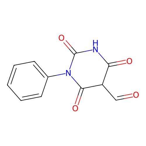 1-Phenyl-5-formylbarbituric acid structure