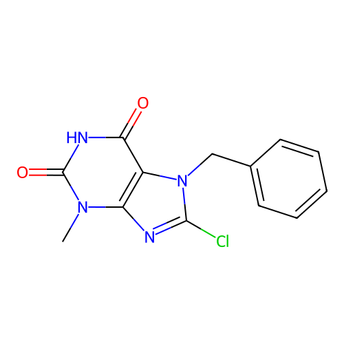 7-benzyl-8-chloro-3-methyl-1H-purine-2,6(3H,7H)-dione structure