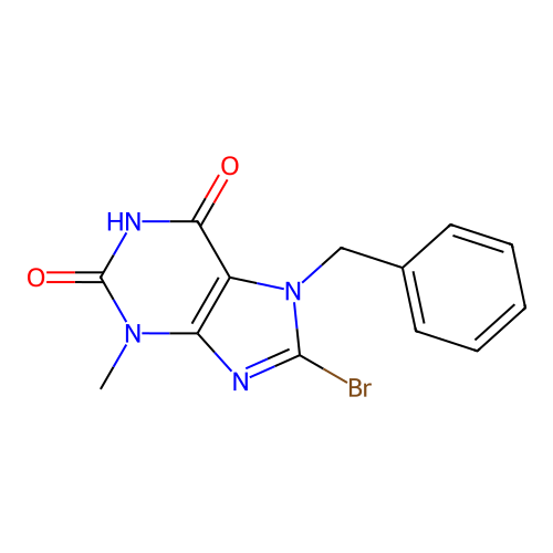 7-Benzyl-8-bromo-3-methylxanthine structure