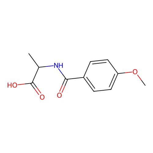 2-(4-Methoxybenzamido)propanoic acid structure