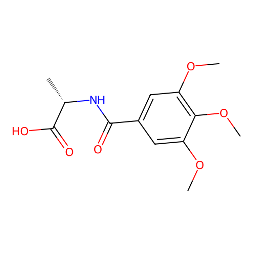 (2S)-2-[(3,4,5-trimethoxybenzoyl)amino]propanoic acid structure