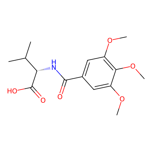 (2S)-3-methyl-2-[(3,4,5-trimethoxybenzoyl)amino]butanoic acid structure