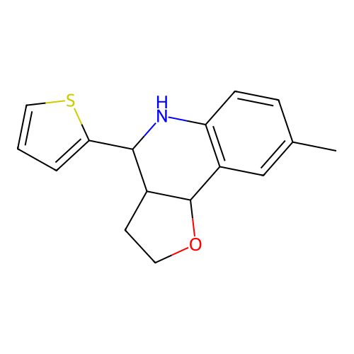 8-Methyl-4-thiophen-2-yl-2,3,3a,4,5,9b-hexahydro-furo[3,2-c]quinoline structure