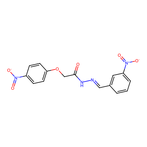 2-(4-nitrophenoxy)-N-[(3-nitrophenyl)methylideneamino]acetamide structure