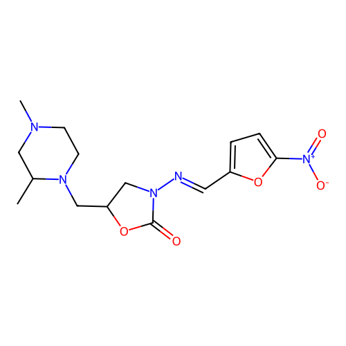 5-[(2,4-dimethylpiperazin-1-yl)methyl]-3-[(E)-(5-nitrofuran- structure