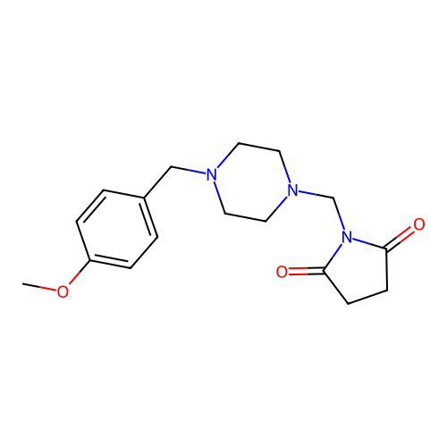 Succinimide, N-((4-(p-methoxybenzyl)-1-piperazinyl)methyl)- structure