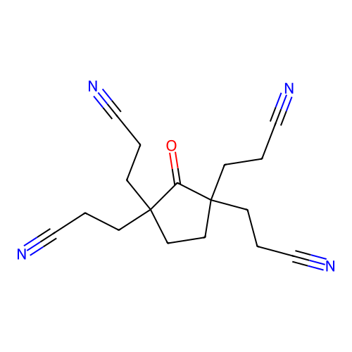 3,3',3'',3'''-(2-Oxocyclopentane-1,1,3,3-tetrayl)tetrapropanenitrile structure
