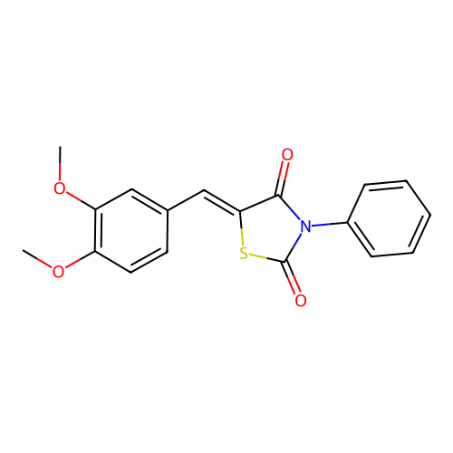 (Z)-5-(3,4-dimethoxybenzylidene)-3-phenylthiazolidine-2,4-dione structure