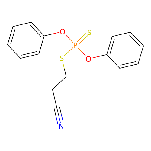 3-Diphenoxyphosphinothioylsulfanylpropanenitrile structure