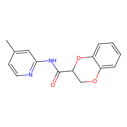 N-(4-methylpyridin-2-yl)-2,3-dihydro-1,4-benzodioxine-2-carboxamide structure