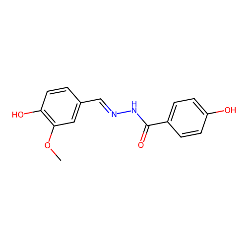 4-hydroxy-N-[(4-hydroxy-3-methoxyphenyl)methylideneamino]benzamide structure