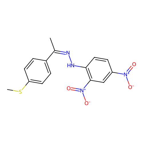 N-[(Z)-1-(4-methylsulfanylphenyl)ethylideneamino]-2,4-dinitroaniline structure