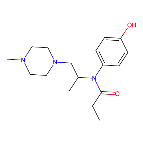 4'-Hydroxy-N-(1-methyl-2-(4-methyl-1-piperazinyl)ethyl)propionanilide structure