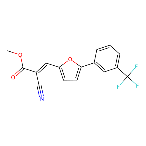 (E)-methyl 2-cyano-3-(5-(3-(trifluoromethyl)phenyl)furan-2-yl)acrylate structure