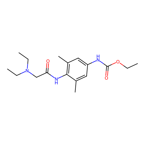 Ethyl 4-(((diethylamino)acetyl)amino)-3,5-dimethylphenylcarbamate structure