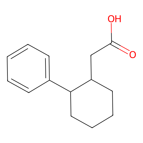 (2-苯基环己基)乙酸 structure