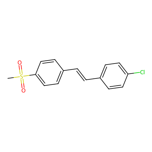 (E)-1-chloro-4-(4-(methylsulfonyl)styryl)benzene structure
