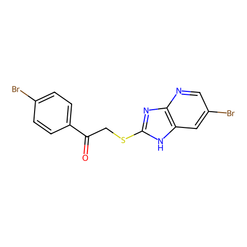 2-[(6-bromo-3H-imidazo[4,5-b]pyridin-2-yl)sulfanyl]-1-(4-bromophenyl)ethanone structure