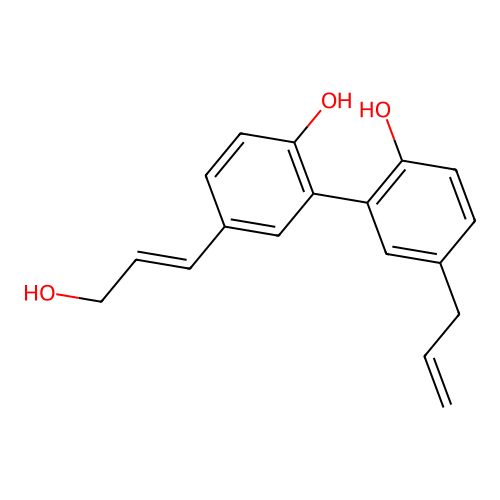 2-[2-Hydroxy-5-(3-hydroxyprop-1-enyl)phenyl]-4-prop-2-enylphenol structure