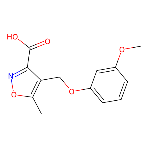 4-[(3-Methoxyphenoxy)methyl]-5-methylisoxazole-3-carboxylic acid structure