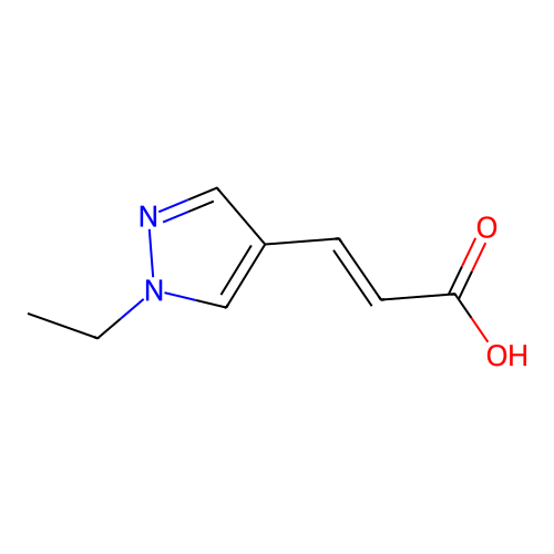 3-(1-乙基吡唑-4-基)丙烯酸 structure