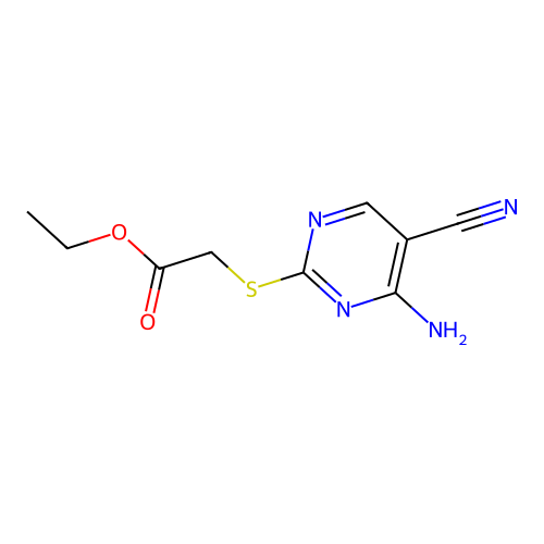 Ethyl [(4-amino-5-cyanopyrimidin-2-YL)thio]acetate structure
