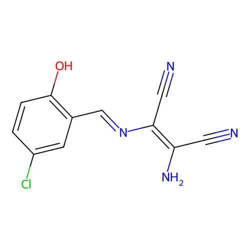 2-Amino-3-{[(5-chloro-2-hydroxyphenyl)methylidene]amino}but-2-enedinitrile structure