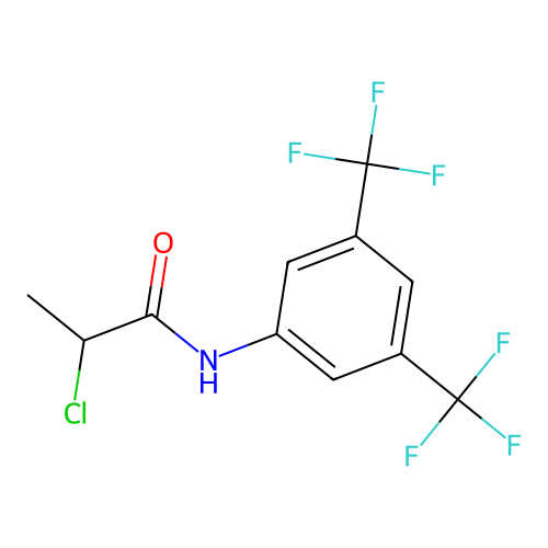 N-[3,5-bis(trifluoromethyl)phenyl]-2-chloropropanamide structure
