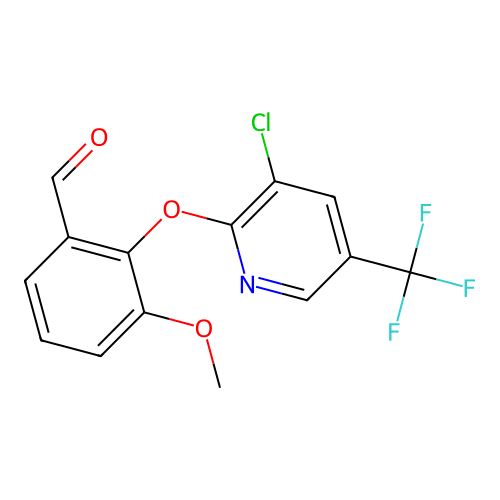 2-{[3-Chloro-5-(trifluoromethyl)pyridin-2-yl]oxy}-3-methoxybenzaldehyde structure