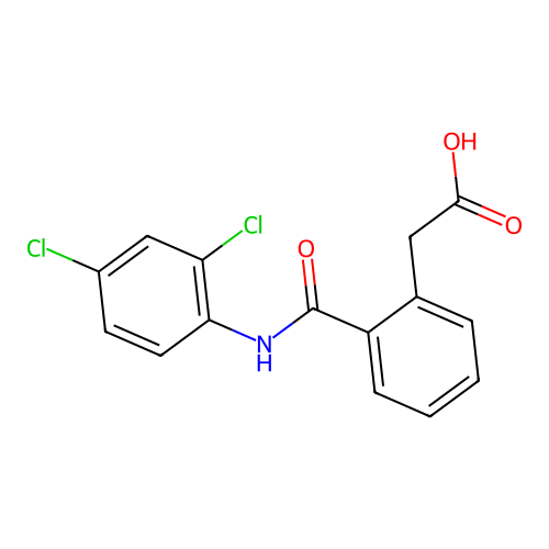 2-(2-(N-(2,4-Dichlorophenyl)carbamoyl)phenyl)acetic acid structure