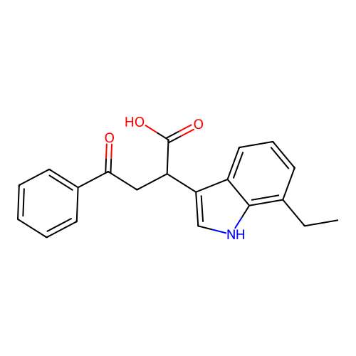 2-(7-ethyl-1H-indol-3-yl)-4-oxo-4-phenylbutanoic acid structure