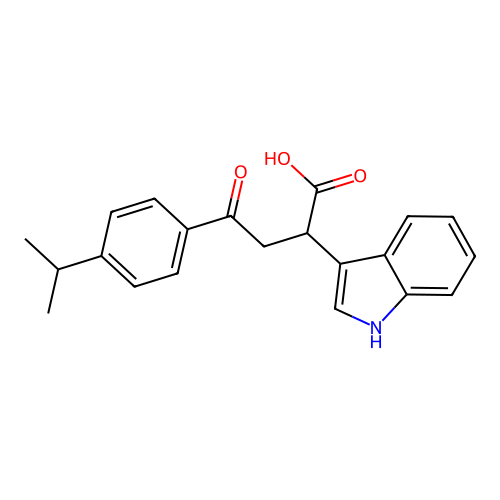 2-(1H-indol-3-yl)-4-oxo-4-[4-(propan-2-yl)phenyl]butanoic acid structure