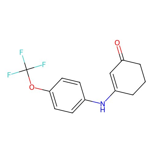 3-{[4-(Trifluoromethoxy)phenyl]amino}cyclohex-2-en-1-one structure