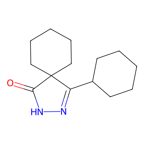 4-Cyclohexyl-2,3-diazaspiro(4.5)dec-3-en-1-one structure
