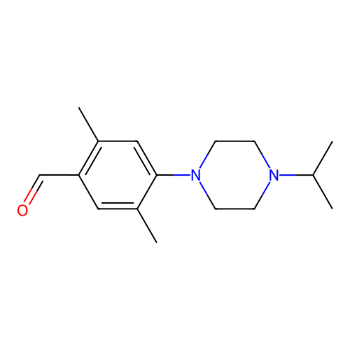 2,5-Dimethyl-4-[4-(propan-2-yl)piperazin-1-yl]benzaldehyde structure